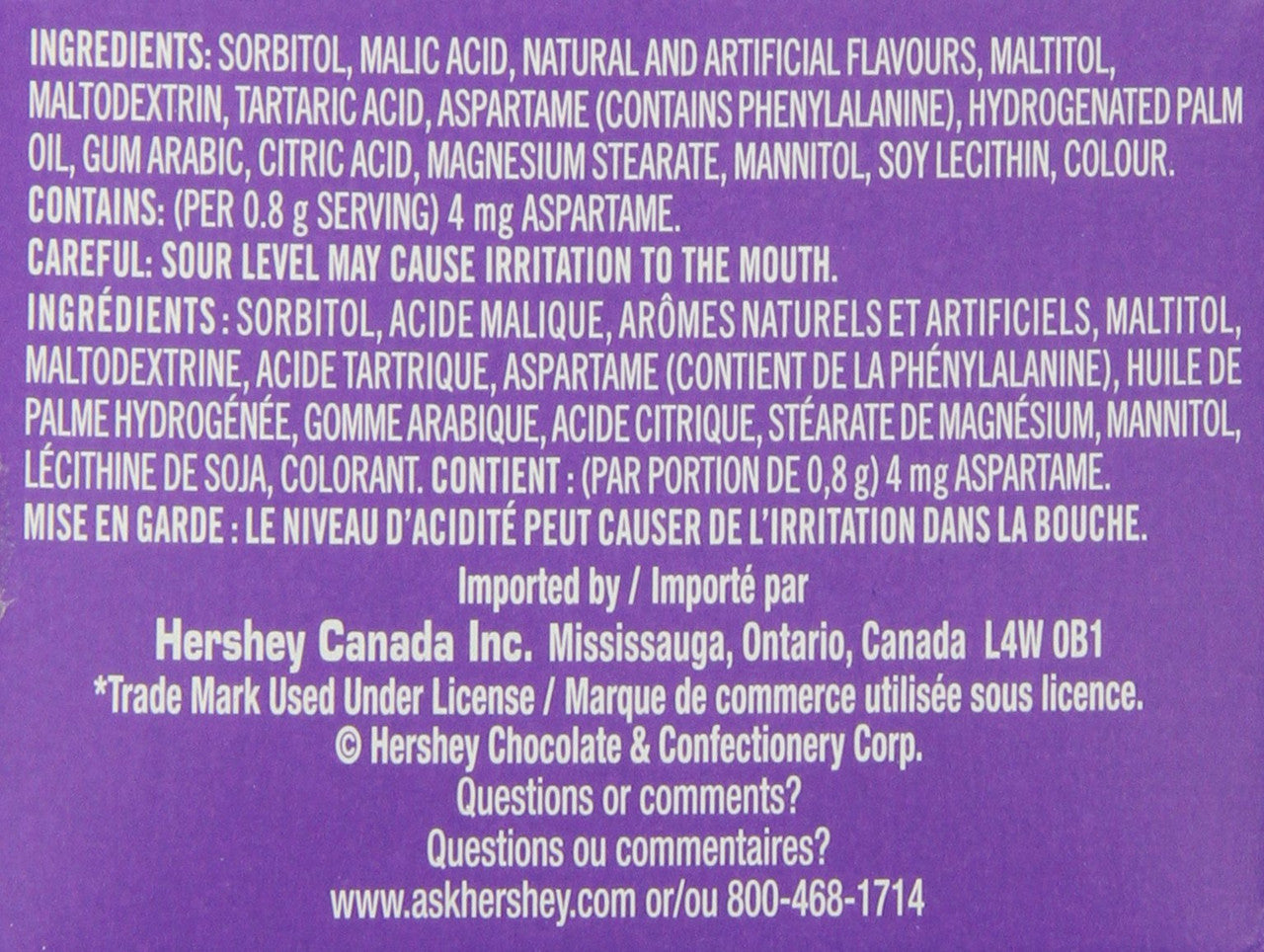 Ice Breakers Sours, Mints, Strawberry, Berry Splash, Cherry, 6ct Ingredients